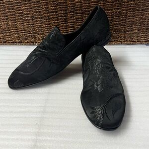 Aldo Men’s Goolsby Brocade Floral Black Textile Loafers Size 11 Dress Shoes